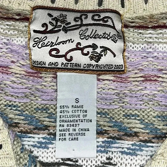 Heirloom Collectables Fair Isle Cardigan with Cool buttons and amazing colors - Picture 7 of 9